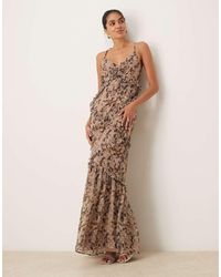 ANAYA - Leopard Print Strappy Cross Back Maxi Dress - Lyst