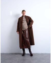 TOPSHOP - Brushed Three Button Longline Blazer Coat - Lyst