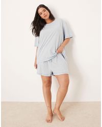 ASOS - Asos design curve – pyjama aus oversize-t-shirt und shorts - Lyst