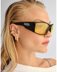 Aire - X Von Dutch Outlawed Yellow Lensed Wrap Around Sunglasses - Lyst