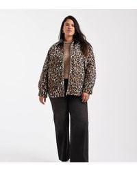 ONLY - Gewatteerd Canvas Jack Met Kraag Van Imitatieleer - Lyst