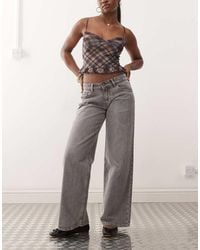 Motel - Roomy Wide Leg Low Rise Jeans - Lyst