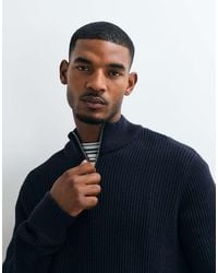 Jack & Jones - Fine Rib Quarter Zip Jumper - Lyst