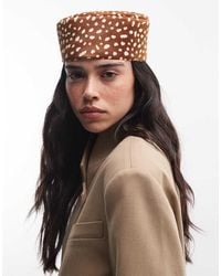 ASOS - Hair On Leather Pillbox Hat - Lyst