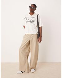 ASOS - Pantalon ample à coutures incurvées en tissu épais - sable - Lyst