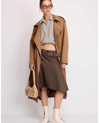 Stradivarius - Check Skirt With Belt - Lyst