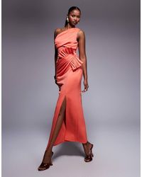 ASOS - One Shoulder Pleated Detail Mini Dress - Lyst