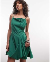AllSaints - Claire Sleeveless Cowl Neck Gathered Mini Dress - Lyst