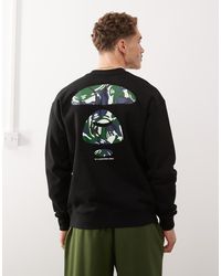 Aape By A Bathing Ape - Sudadera Negra Básica Con Logo Y Estampado De Camuflaje En La Espalda De - Lyst