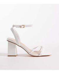 London Rebel - Ash Strappy Mid Block Heeled Sandals - Lyst
