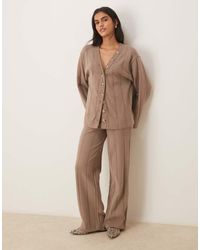 ASOS - Supersoft Wide Rib Wide Leg Co-Ord Trouser - Lyst