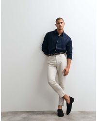 ASOS - Tailored Linen Rich Tapered Trousers - Lyst