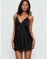 Princess Polly - Aloura Satin Spliced Lace Detail Cami Mini Dress - Lyst