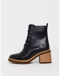 asos design realm leather mid ankle boots