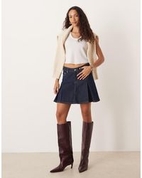 JJXX - Geplooide Denim Mini Rok - Lyst