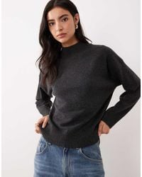 Mango - High Neck Knit Jumper - Lyst