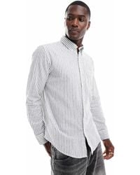 Ben Sherman - Long Sleeve Linen Wide Stripe Shirt - Lyst