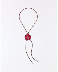 Bershka - Flower Cord Necklace - Lyst