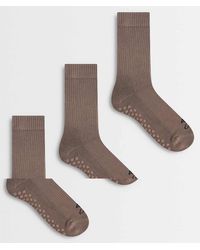 4505 - Icon 3 Pack Non Slip Grip Pilates Crew Socks - Lyst