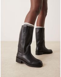 ASOS - Cindy - bottes à enfiler en cuir - Lyst