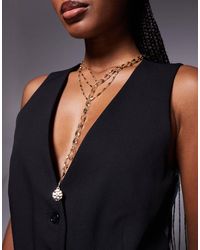 ASOS - Multi Layer Lariat Necklace With Celestial Detail - Lyst