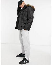 Jack & Jones Parka Met Imitatiebonten Rand - Zwart