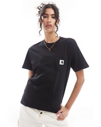 Carhartt - Camiseta negra con bolsillo - Lyst