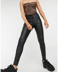 Noisy May - Callie - Skinny Jeans Met Hoge Taille En Coating - Lyst