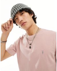 AllSaints - Brace - t-shirt en coton brossé - rose pastel - Lyst
