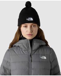 The North Face - Berretto Tnf Con Pompon E Riquadro Del Logo - Lyst