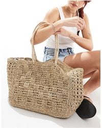 ASOS - Straw Hand Crochet Tote Bag - Lyst