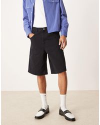 ASOS - Long Length Denim Jort With Twisted Seam - Lyst