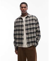 ASOS - Boxy Oversized Vintage Look Flannel Check Shirt - Lyst