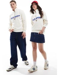 Polo Ralph Lauren - Sport Capsule Large Flag Chest Logo Half Zip Sweatshirt - Lyst