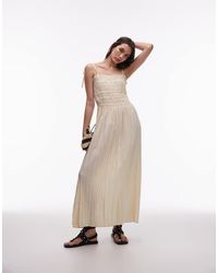 TOPSHOP - Crinkle Ruched Bust Midi Dress - Lyst