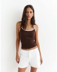Pull&Bear - Bermuda Cargo Comodi Bianchi - Lyst