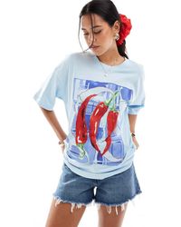 ASOS - Oversized T-Shirt Met Abstracte Chili-Print - Lyst