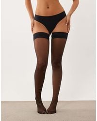 Ann Summers - 2 Pack Plain Top Hold Ups - Lyst