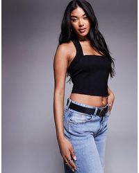 ASOS - Premium Ponte Halter Neck Top - Lyst