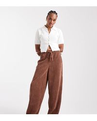 ASOS - Asos Design Tall Cord Barrel Leg Pull On Trousers - Lyst