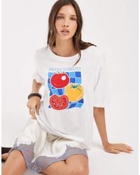 ONLY - Tomato Graphic Print Oversized T-shirt - Lyst