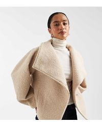 ASOS - Asos Design Petite Cozy Funnel Neck Oversized Clean Jacket - Lyst