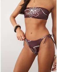 ASOS - Brogan Tie Side Bikini Bottom - Lyst