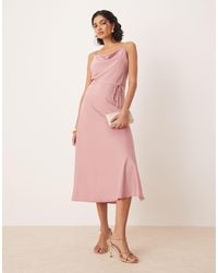 Y.A.S - – midi-trägerkleid aus satin - Lyst