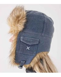 Collusion - Denim Vintage Trapper With Faux Fur Trim - Lyst