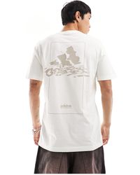adidas Originals - Camiseta hueso con estampado gráfico en la espalda - Lyst