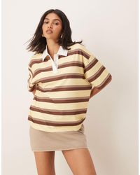 ASOS - Short Sleeve Rugby Collar Tee - Lyst