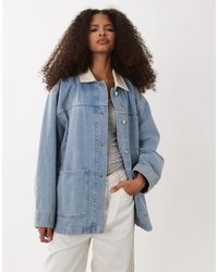 ARKET - Veste fonctionnelle en jean avec col en velours côtelé - Lyst