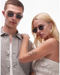 Le Specs - Poseidon Deux Round Metal Sunglasses - Lyst