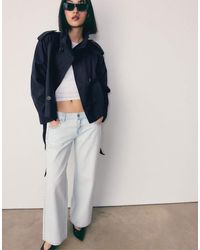 Stradivarius - High Neck Trench Coat With Belt - Lyst